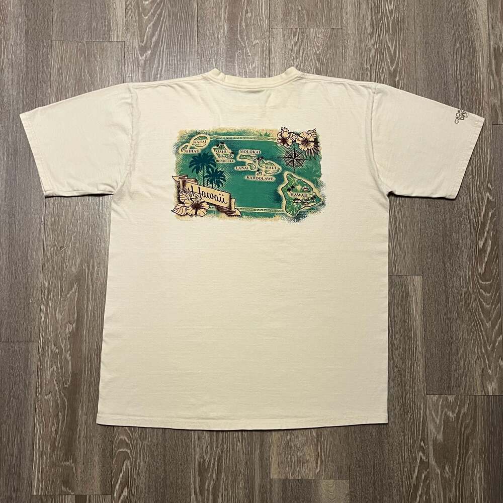 Crazy Shirts Hawaii Coconut Dyed Graphic Map T-Shirt